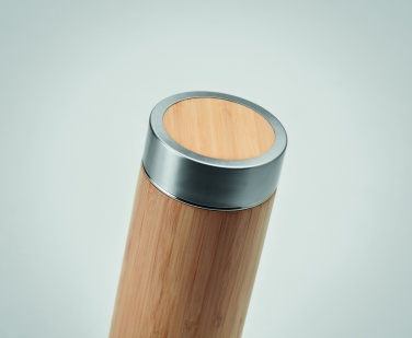 Logo trade corporate gifts picture of: Double wall bamboo flask 400ml