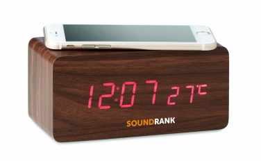 Logotrade promotional gifts photo of: LED clock/5W wireless charger