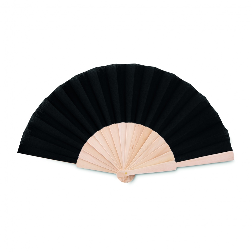 Logo trade promotional gift photo of: Manual hand fan wood