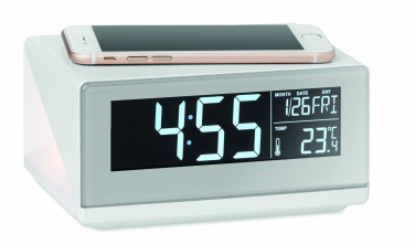Logo trade promotional product photo of: LED clock & wireless charger5W