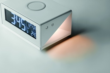 Logo trade promotional gifts picture of: LED clock & wireless charger5W