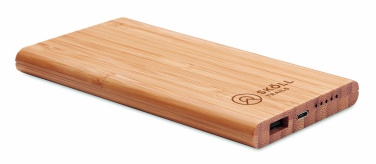 Logotrade promotional product picture of: Wireless power bank in bamboo 6000mAh ARENA