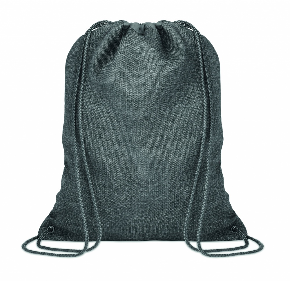 Logo trade business gift photo of: 1200D heathered drawstring bag