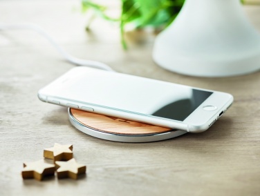 Logotrade business gifts photo of: Bamboo wireless charger 10W DESPAD