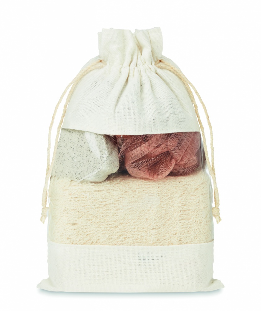 Logotrade advertising product image of: Bath set in cotton pouch