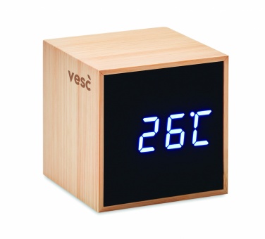 Logotrade corporate gifts photo of: LED alarm clock bamboo casing Dortmund