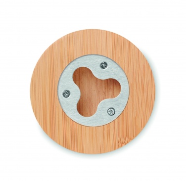 Logotrade promotional giveaway picture of: Bamboo bottle opener/ coaster DAKAI