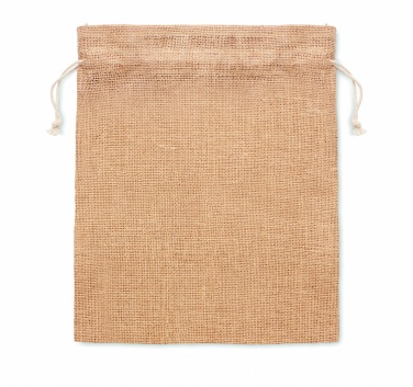 Logo trade promotional item photo of: Small jute gift bag 14 x 22 cm