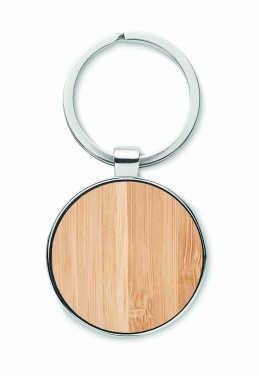 Logotrade promotional giveaway image of: Round key ring metal bamboo Dobele