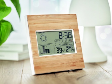 Logotrade promotional giveaway picture of: Weather station bamboo front TURKU