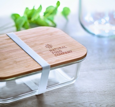 Logo trade promotional merchandise image of: Glass lunchbox with bamboo lid