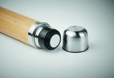 Logo trade promotional merchandise photo of: Double wall bamboo cover flask 400ml CHAN BAMBOO