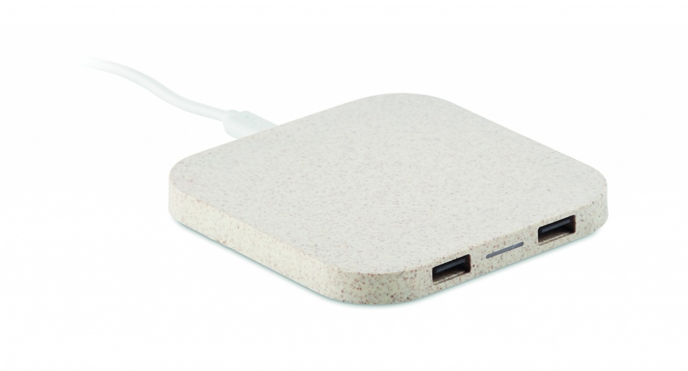 Logo trade promotional merchandise picture of: Hub charger wheat straw/ABS 5W