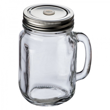 Logotrade promotional items photo of: Drinking glass with handle and lid TREVISO 450 ml