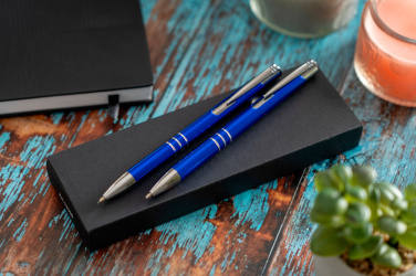 Logo trade corporate gifts image of: Metal writing set CLAREMONT
