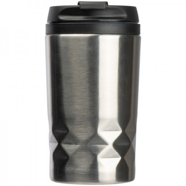 Logo trade promotional merchandise photo of: Stainless steel mug with lid ROMA 250 ml