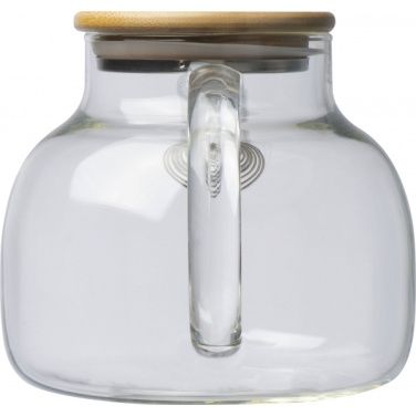 Logotrade promotional products photo of: Glass jug with bamboo lid FRANKFURT 1000ml
