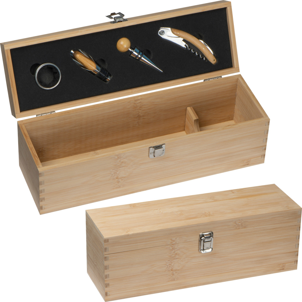 Logotrade promotional giveaway image of: Wooden wine box SAINT-ETIENNE