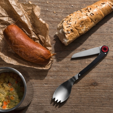 Logo trade promotional products image of: Multifunctional spoon LATEMAR Schwarzwolf