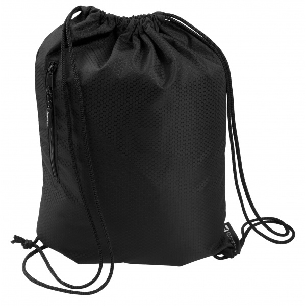Logo trade promotional giveaway photo of: Drawstring bag NUNAVUT Schwarzwolf