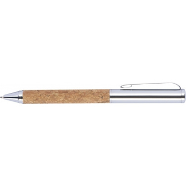 Logo trade promotional items image of: Twist-ballpen metal and cork LILLEHAMMER