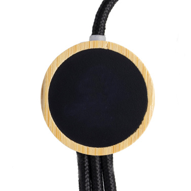 Logotrade advertising product picture of: 3-in-1 cable with elighted logo in a wooden casing, LH-ZMU06