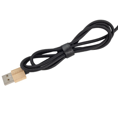 Logotrade promotional gift picture of: 3-in-1 cable with elighted logo in a wooden casing, LH-ZMU06
