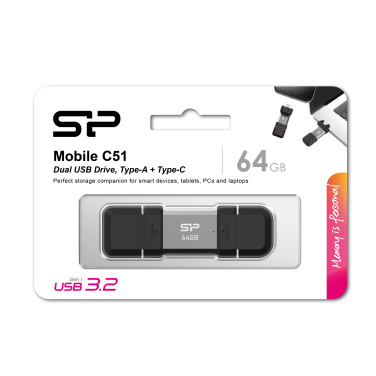 Logotrade advertising product picture of: Pendrive Silicon Power Mobile - C51 3.2, 64GB