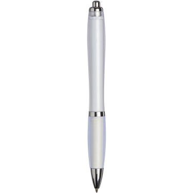 Logo trade corporate gifts image of: Curvy ballpoint pen with frosted barrel and grip