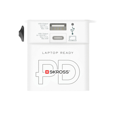 Logotrade promotional merchandise picture of: SKROSS World Travel Adapter MUV 65W PD with USB C Cable