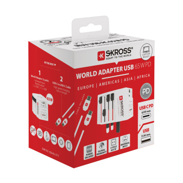Logotrade corporate gift picture of: SKROSS World Travel Adapter MUV 65W PD with USB C Cable