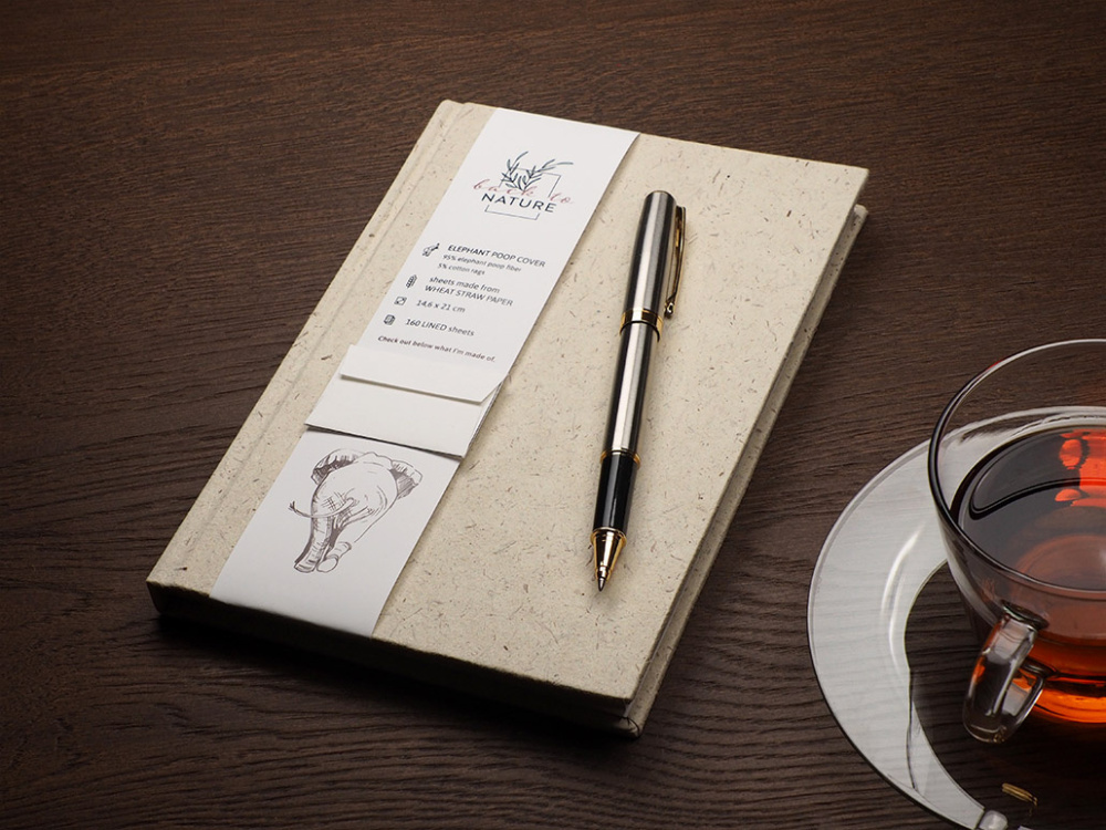 Logotrade advertising products photo of: Recycled Elephant Poo Notebook 209734400
