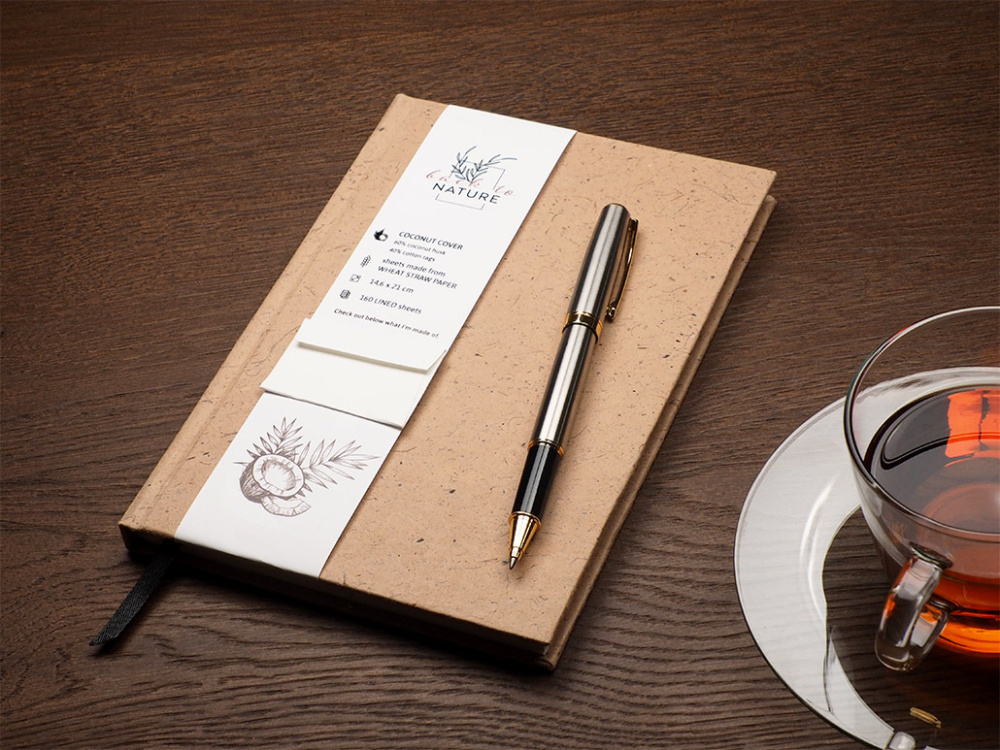 Logotrade advertising products photo of: Recycled Coconut Notebook 209734100