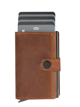 Logo trade promotional giveaways image of: RFID wallet - Hunter Leather 2109284