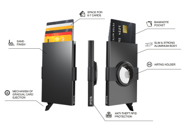 Logo trade promotional items image of: RFID credit card case with holder for AirTag 2163108