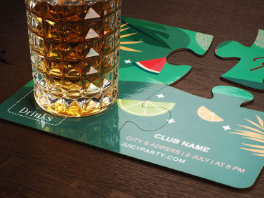 Logotrade promotional items photo of: Set of 4 PUZZLE glass coasters 1835117