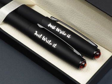 Logo trade advertising products image of: Amber Pen set  1235036