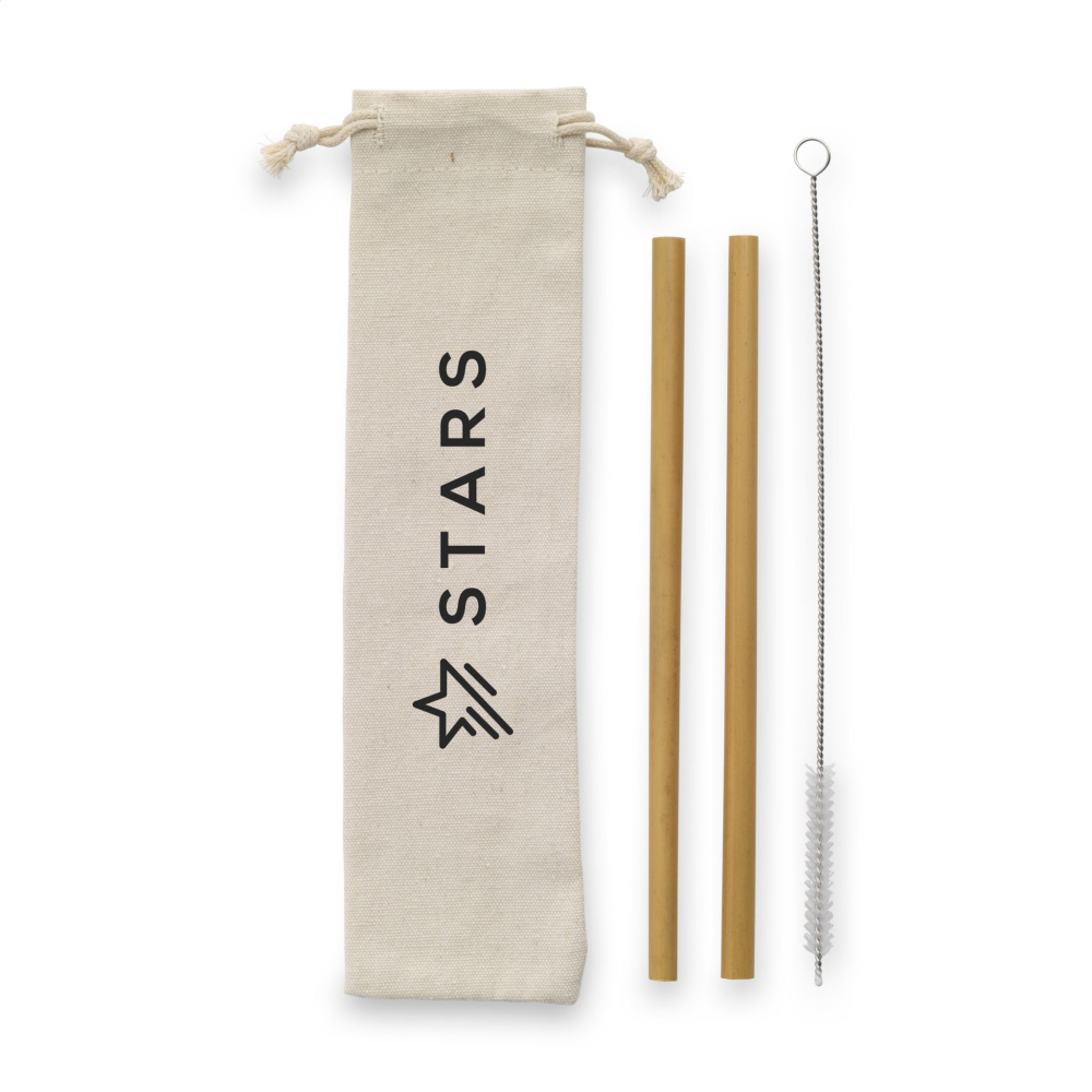 Logo trade promotional merchandise picture of: ECO Bamboe Straw Set bamboo straws