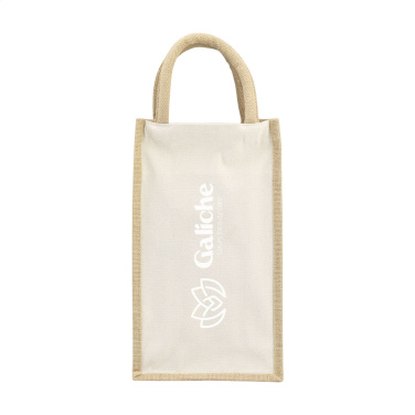 Logotrade promotional gift picture of: Jute Canvas Double Wine Bag