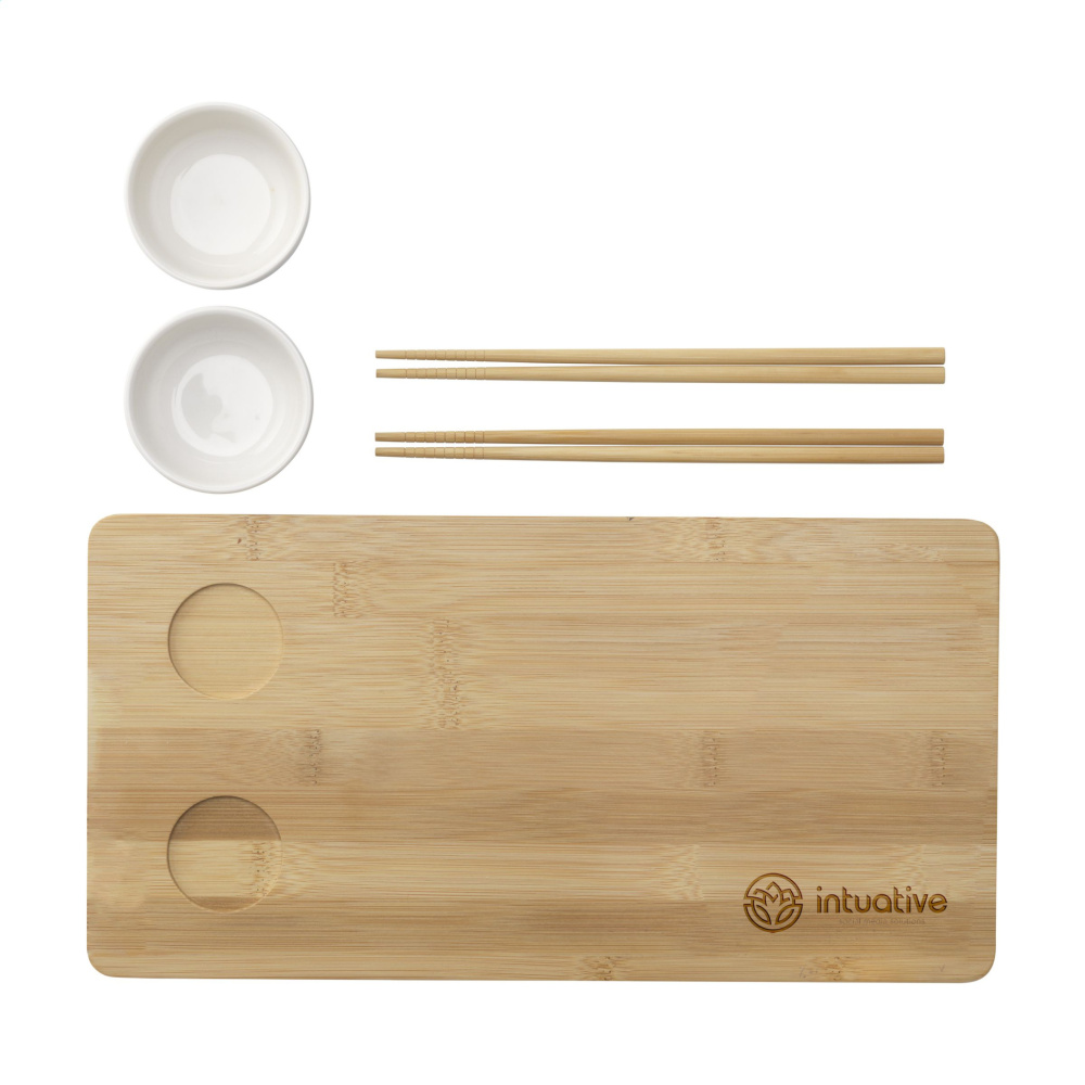 Logotrade promotional gift picture of: Temaki Bamboo Sushi Tray gift set