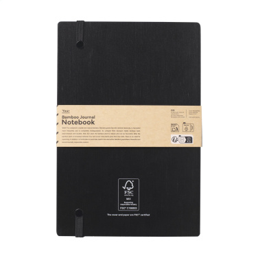 Logo trade promotional items picture of: Bamboo Journal Naked Spine Paper Notebook Black A5