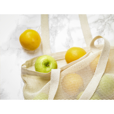 Logo trade business gifts image of: Natura Organic Mesh Shopper (180 g/m²) shopping bag