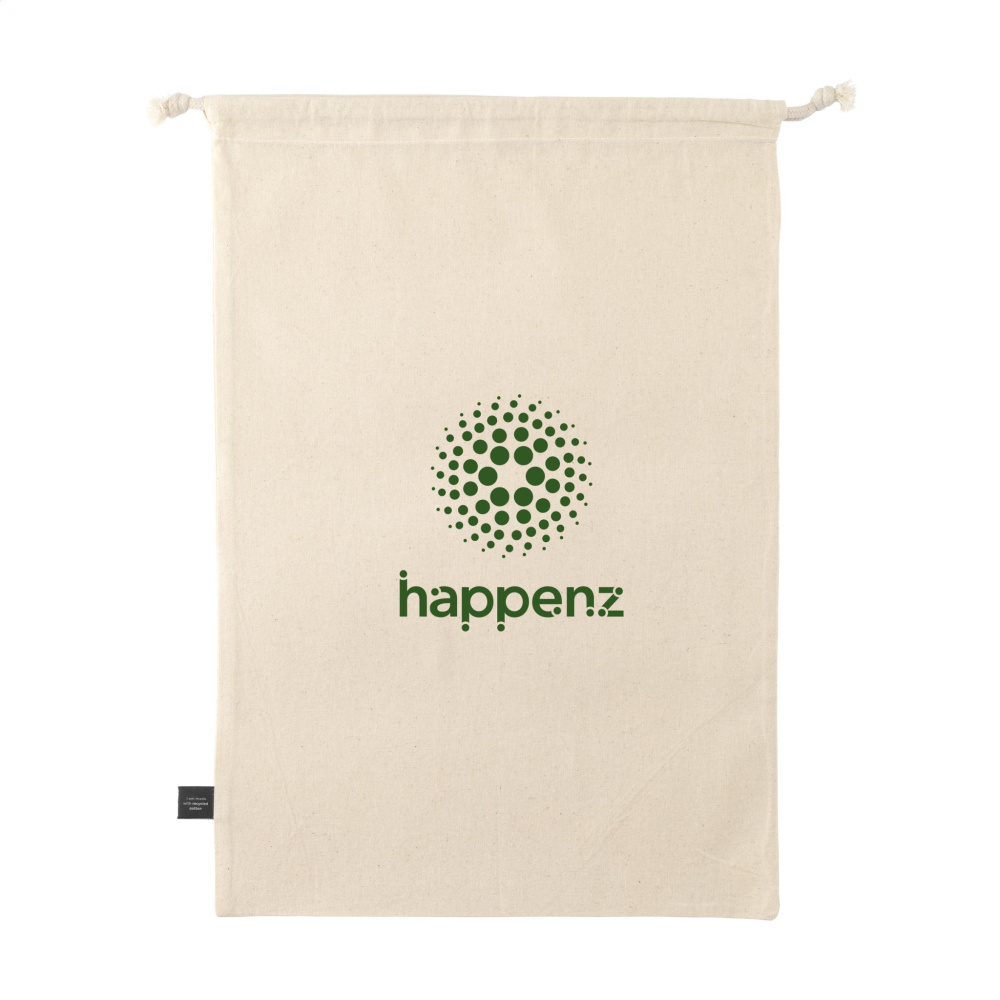 Logo trade corporate gifts image of: Gift Pouch Natural GRS Recycled Cotton (150 g/m²) L