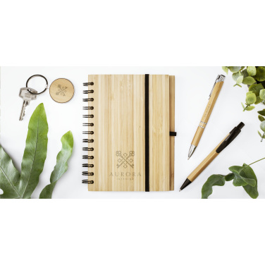 Logo trade promotional items image of: Bamboo Key Circle keyring