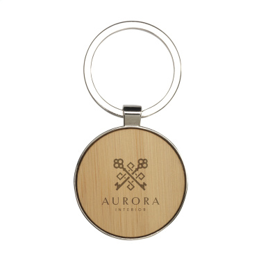 Logo trade promotional product photo of: Bamboo Key Circle keyring
