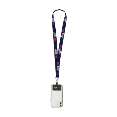 Logo trade promotional gifts picture of: Lanyard Sublimation RPET 2 cm with Patch keycord