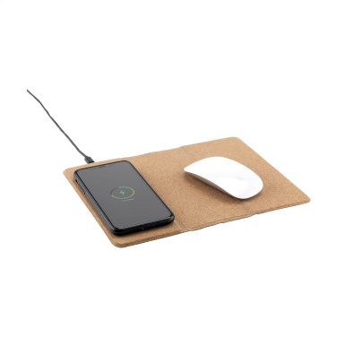 Logo trade promotional giveaway photo of: Cork Wireless Charging Mousepad