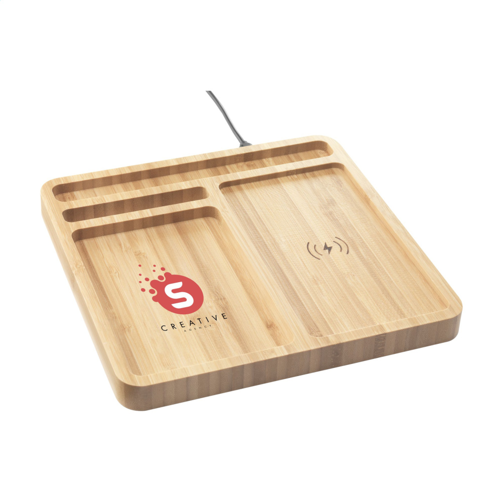 Logo trade promotional gift photo of: Bamboo Organizer charger