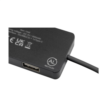 Logo trade promotional products image of: Tecco GRS Recycled Alu USB Hub