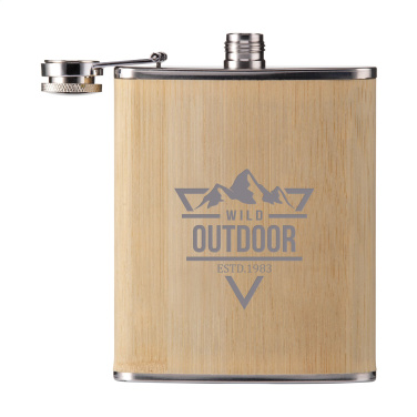 Logotrade promotional items photo of: Hipflask Bamboo 200 ml drinking bottle